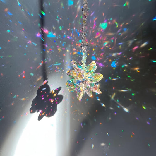Aurora Borealis Crystal Starburst Suncatcher Rainbow Maker