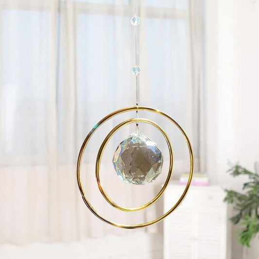 Crystal Ball Suncatcher: Modern Boho Rainbow Prism Window Decor