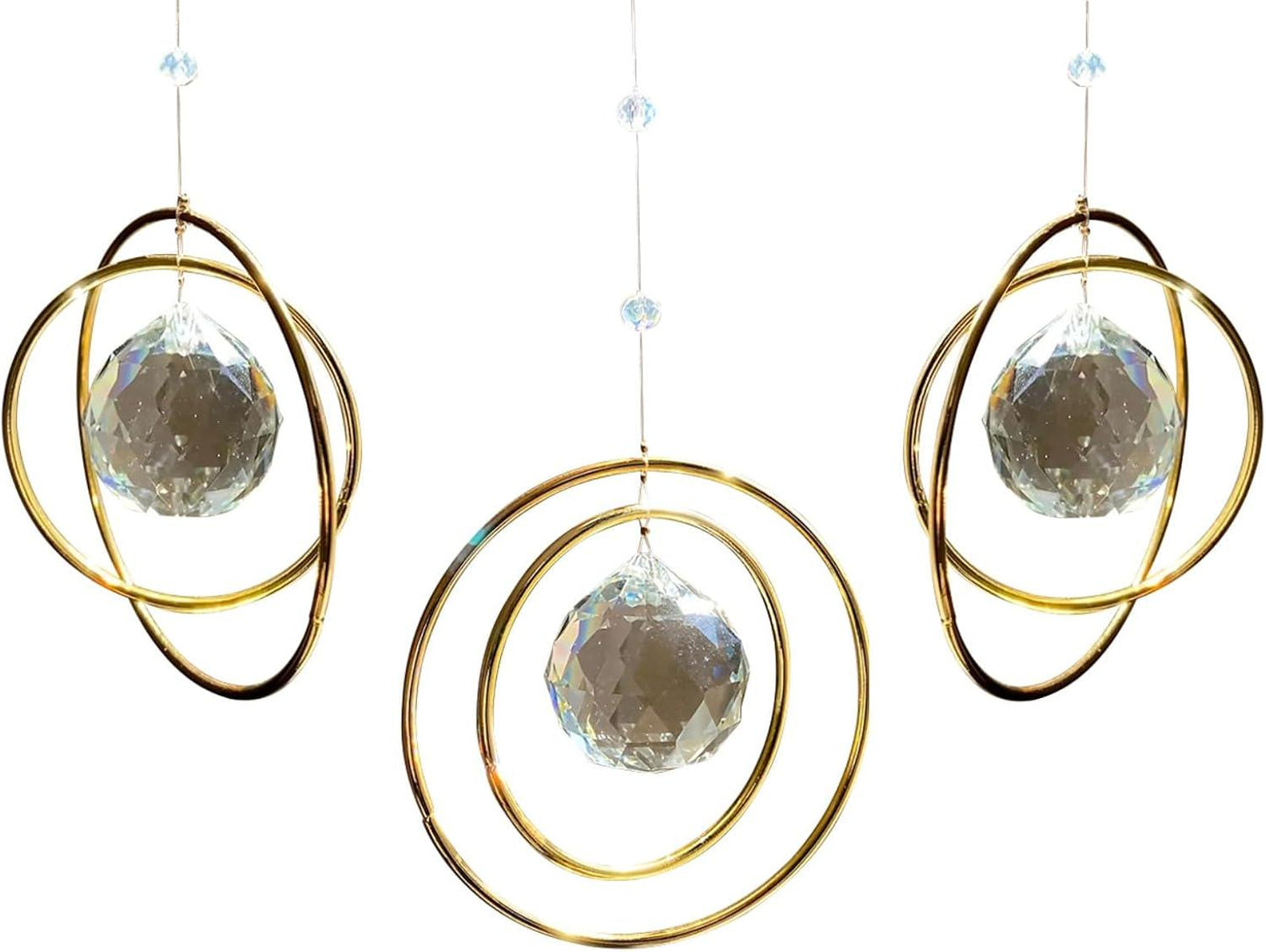 Crystal Ball Suncatcher: Modern Boho Rainbow Prism Window Decor