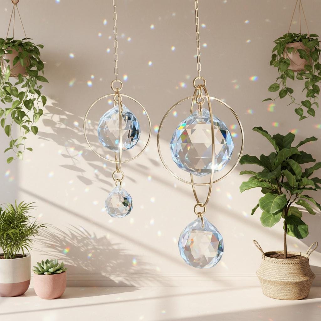 Galaxy Crystal Suncatcher: Rainbow Prism Window Hanging Decor