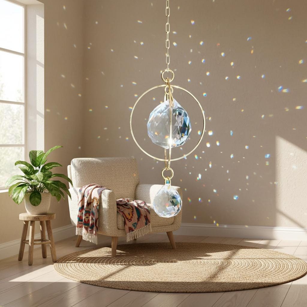 Galaxy Crystal Suncatcher: Rainbow Prism Window Hanging Decor