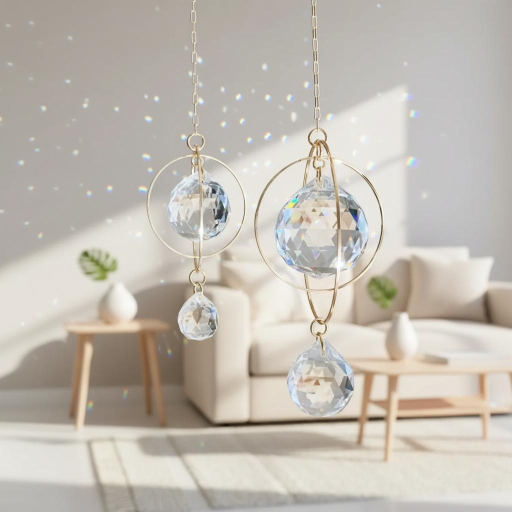 Galaxy Crystal Suncatcher: Rainbow Prism Window Hanging Decor