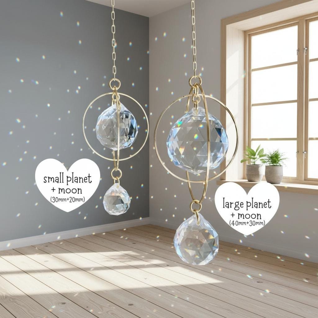 Galaxy Crystal Suncatcher: Rainbow Prism Window Hanging Decor