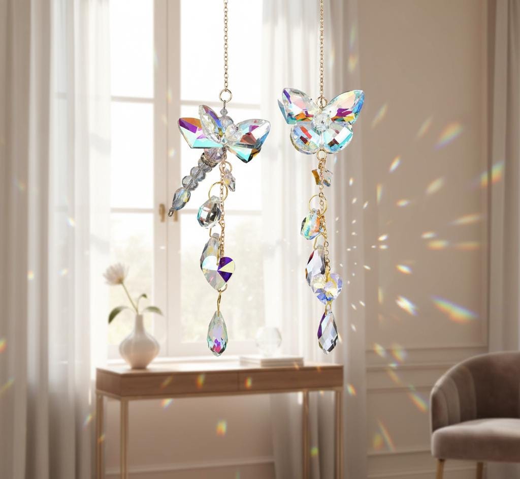 Butterfly Crystal Pendant Suncatcher