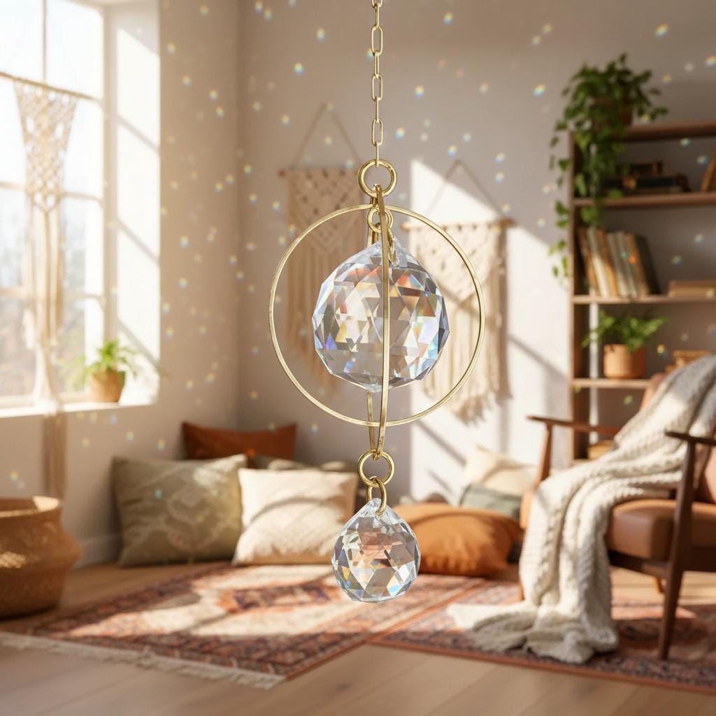 Galaxy Crystal Suncatcher: Rainbow Prism Window Hanging Decor