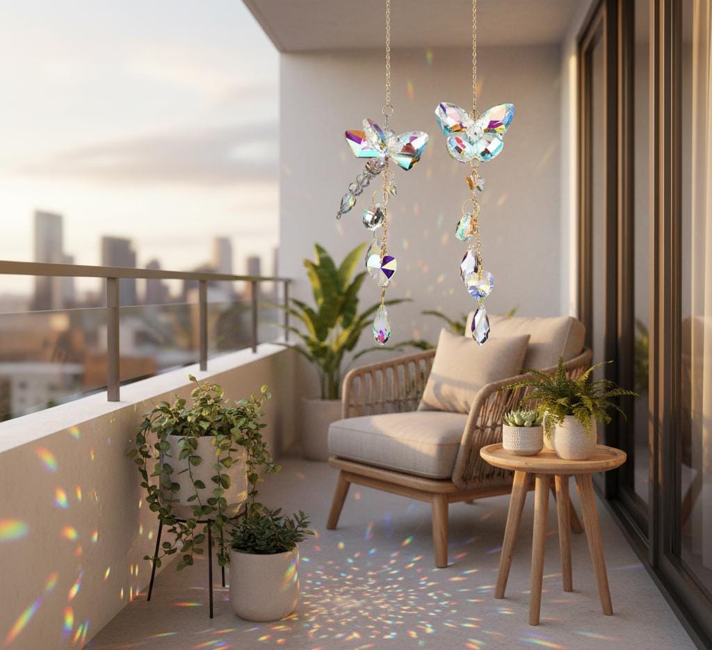 Butterfly Crystal Pendant Suncatcher