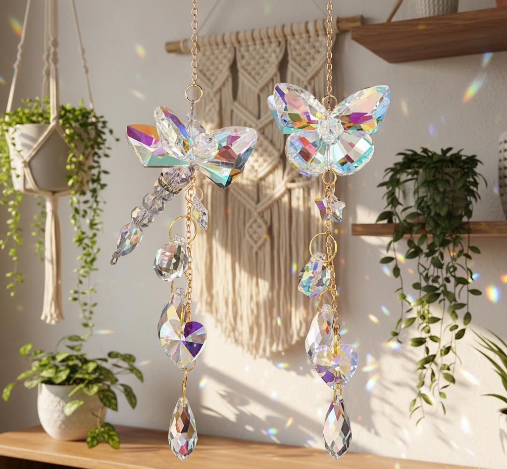 Butterfly Crystal Pendant Suncatcher