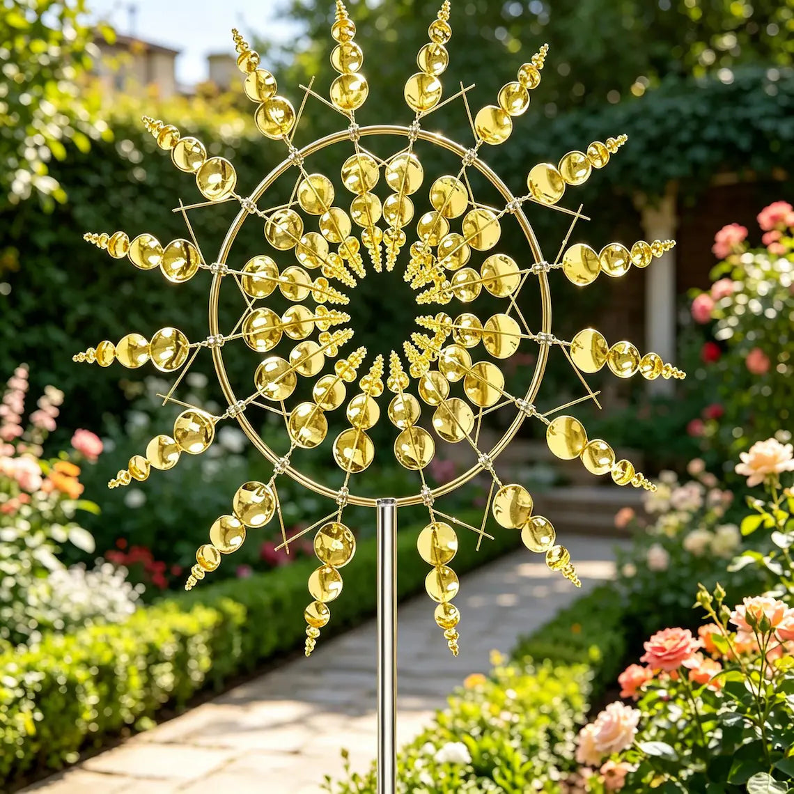 Iridescent Metal Kinetic Wind Spinner